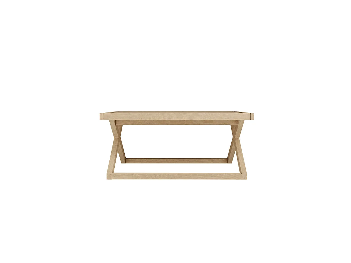 Enniscorthy Small Blonde Oak Coffee Table Square X Frame Matt Grain