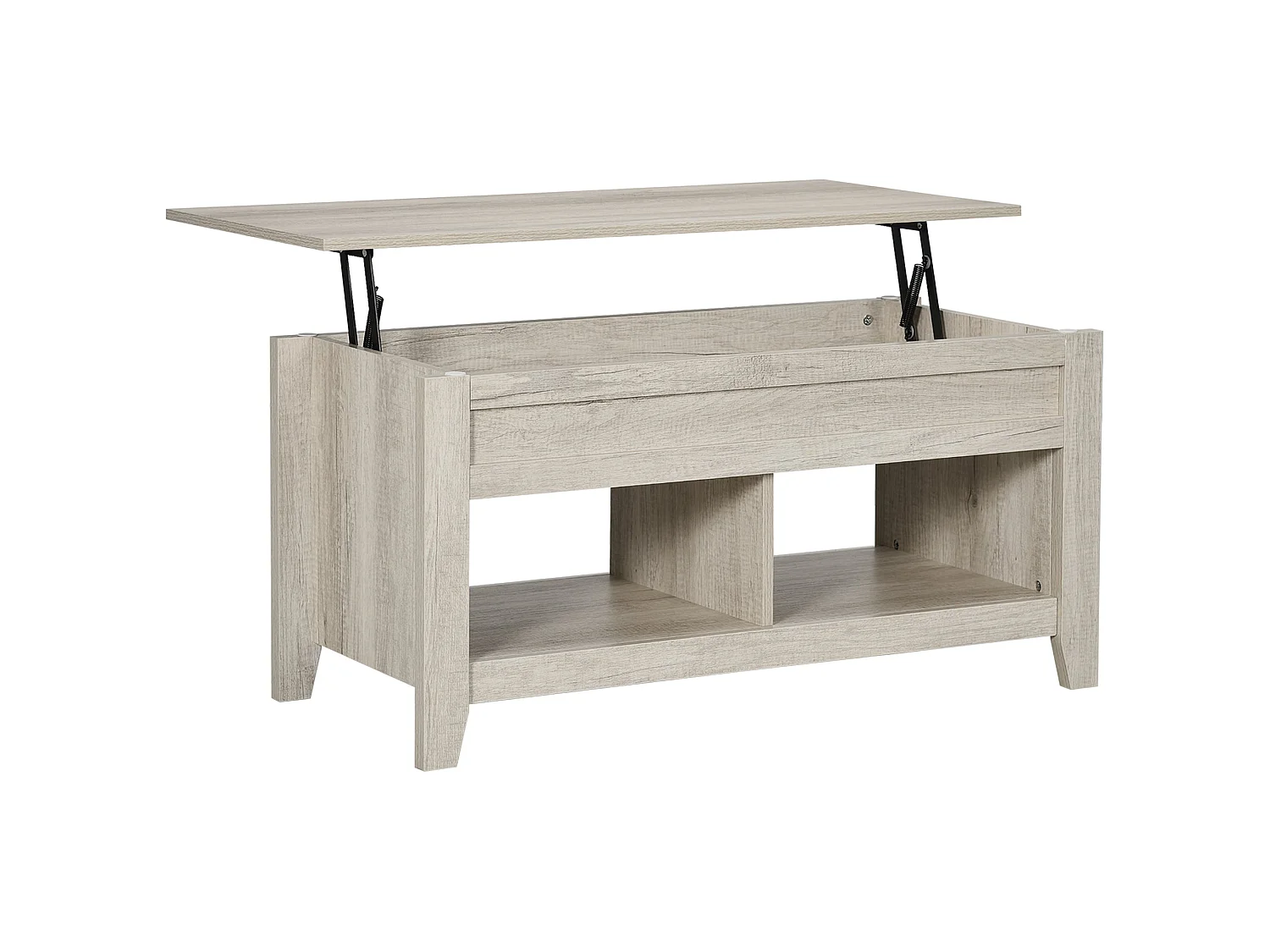 Tonodo Oak Effect Lift Top Coffee Table with Hidden Storage and Lower Shelf
