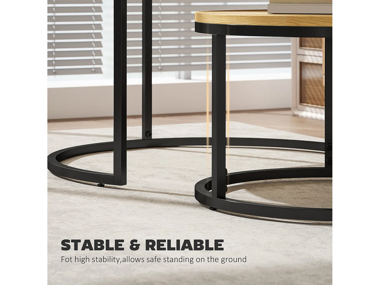 Mova Set of 2 Light Natural Wood Effect Nesting Tables
