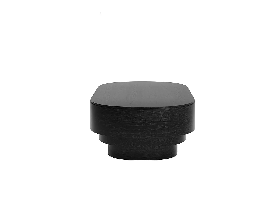 Mayfair Black Wood Grain Oval Coffee Table 100x60x30cm