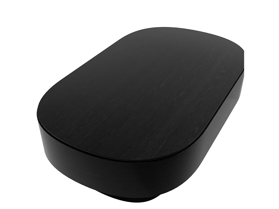 Mayfair Black Wood Grain Oval Coffee Table 100x60x30cm