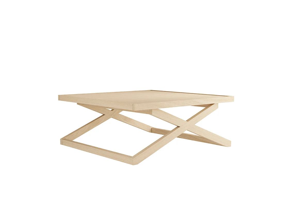 Enniscorthy Large Blonde Oak Coffee Table X Frame 100 x 100 x 40.5cm