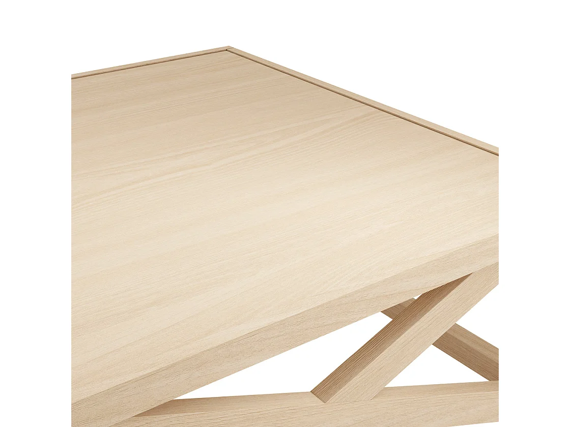 Enniscorthy Large Blonde Oak Coffee Table X Frame 100 x 100 x 40.5cm