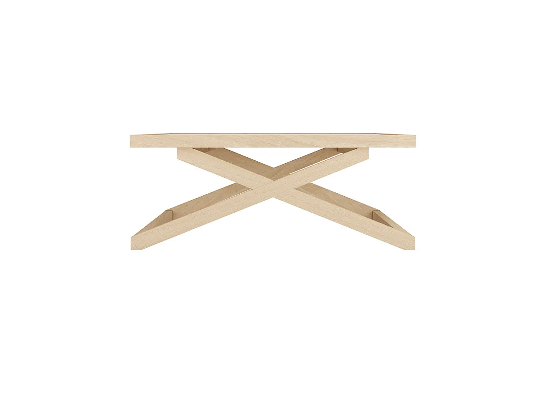 Enniscorthy Large Blonde Oak Coffee Table X Frame 100 x 100 x 40.5cm