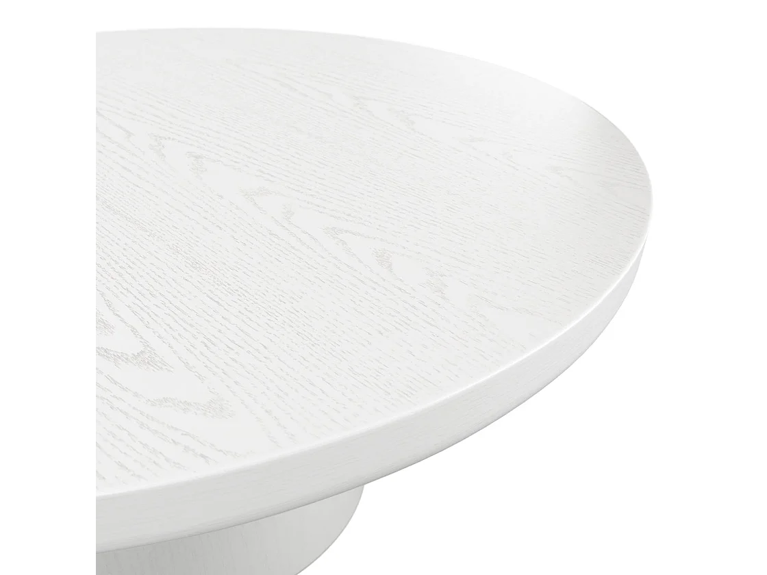 Khali Round White Oak Veneer Coffee Table 100cm x 38cm