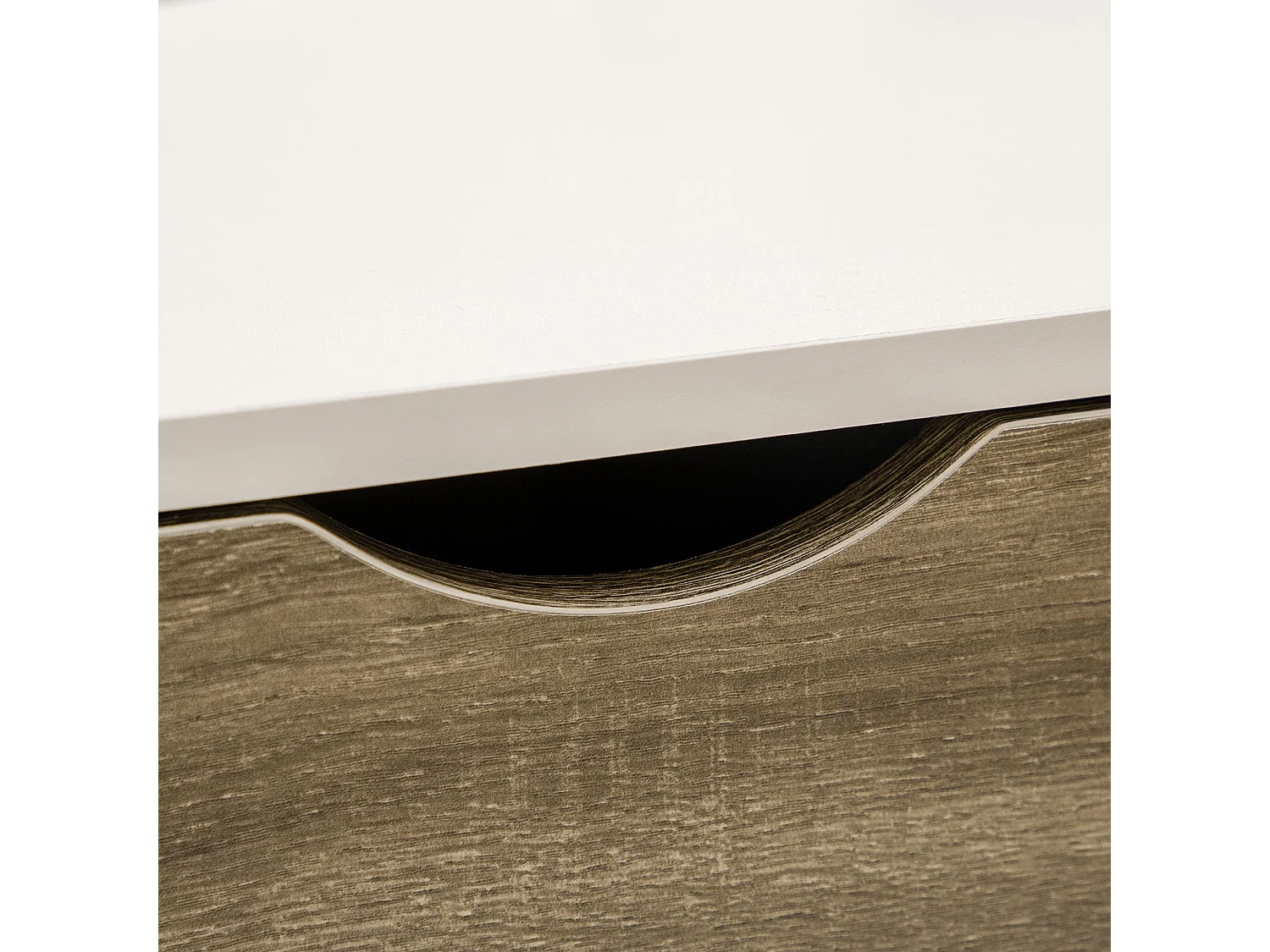 Nanola Wood Coffee Table White and Grey with 2 Drawers