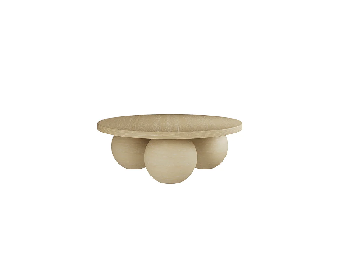 Templemore Round Cream Concrete Coffee Table 90cm