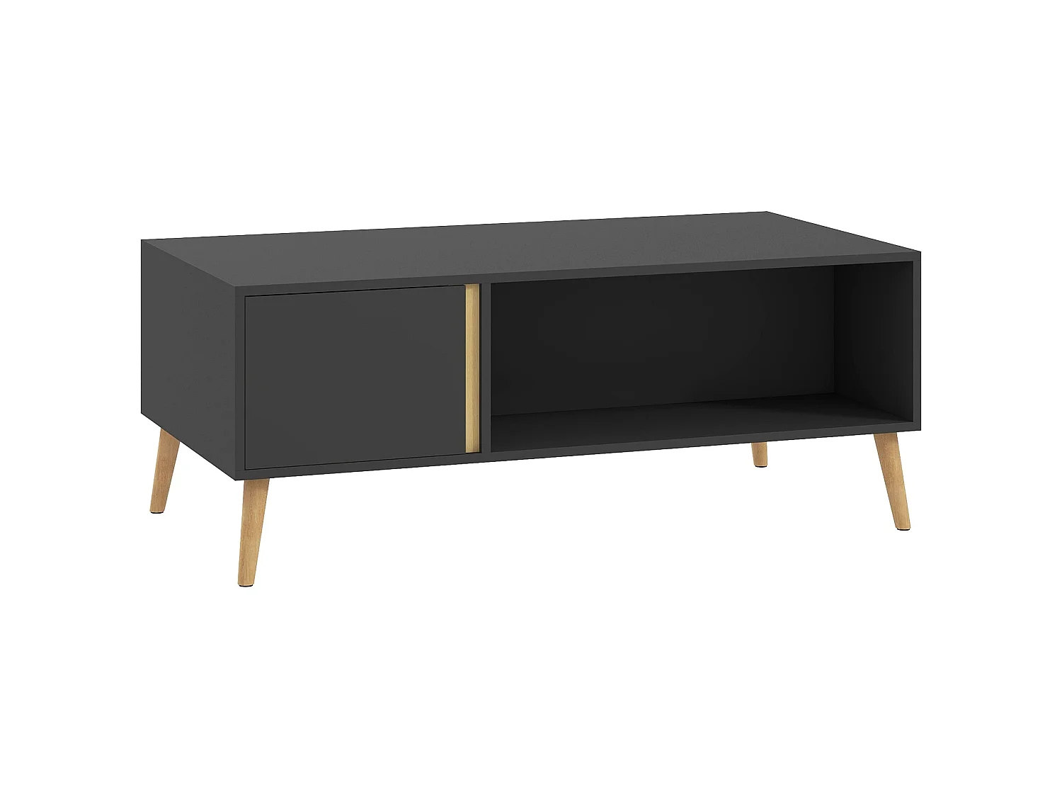 Panedi Grey Rectangular Coffee Table with Storage and Cabinets