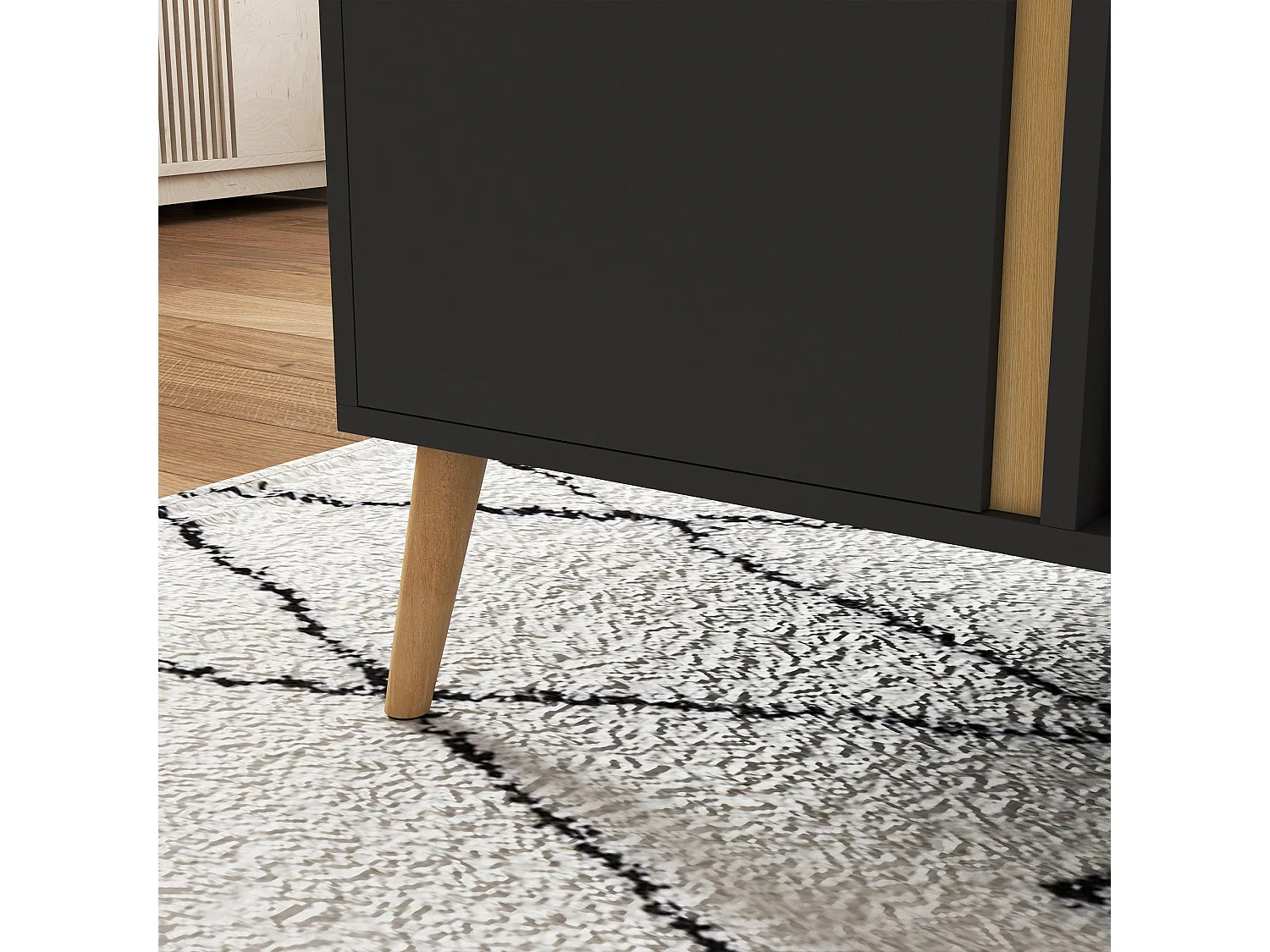 Panedi Grey Rectangular Coffee Table with Storage and Cabinets