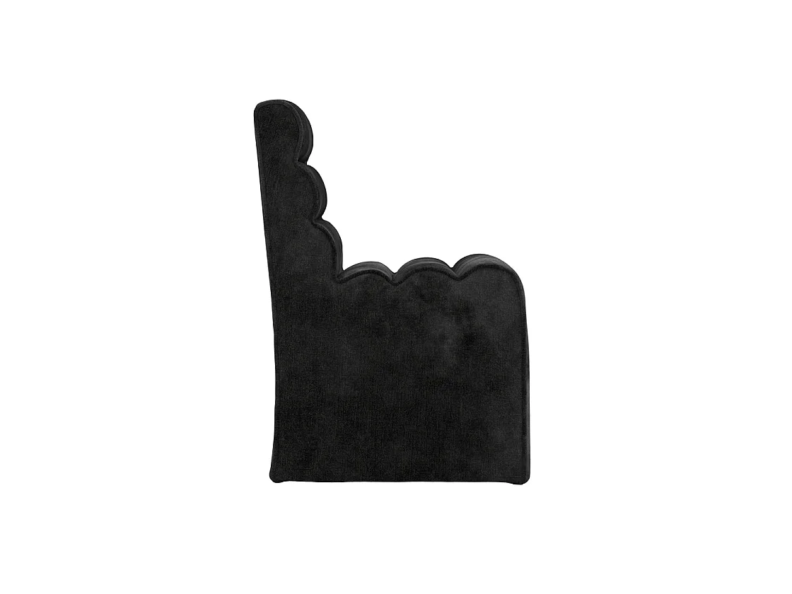 Midleton Retro Ribbed Black Chenille Dining Chair Upholstered Sculptural Design