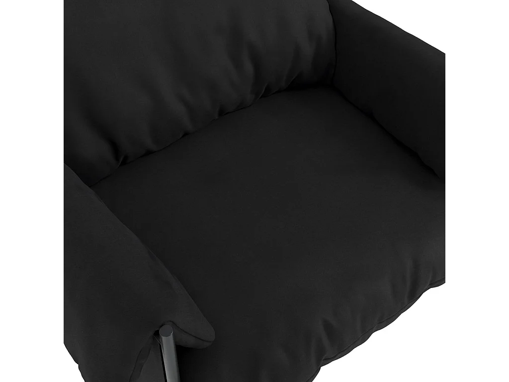 Wardour Minimalist Armchair in Onyx Houseweave with Matt Black Metal Legs