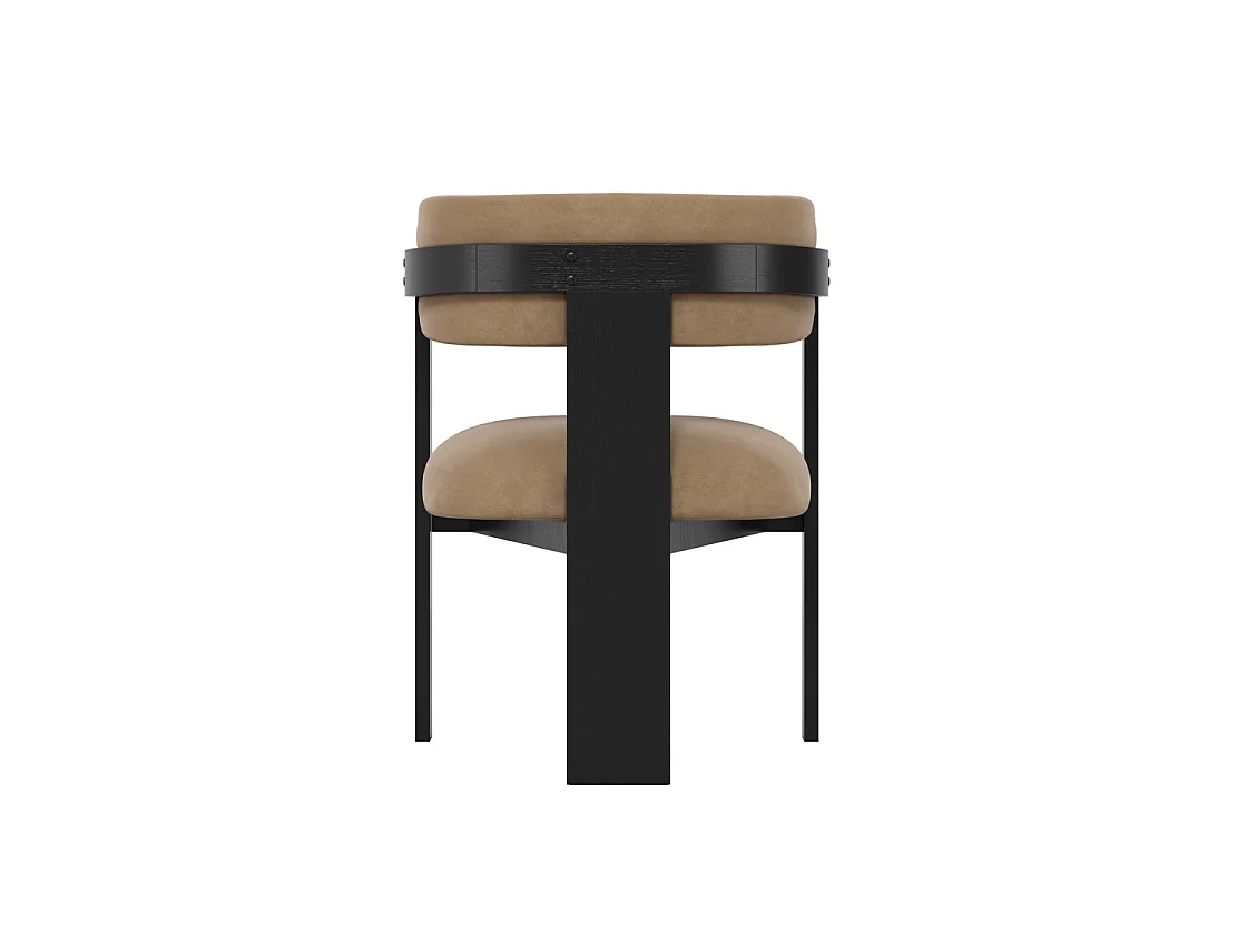 Thurles Tan Velvet Dining Chair with Black Wood Frame