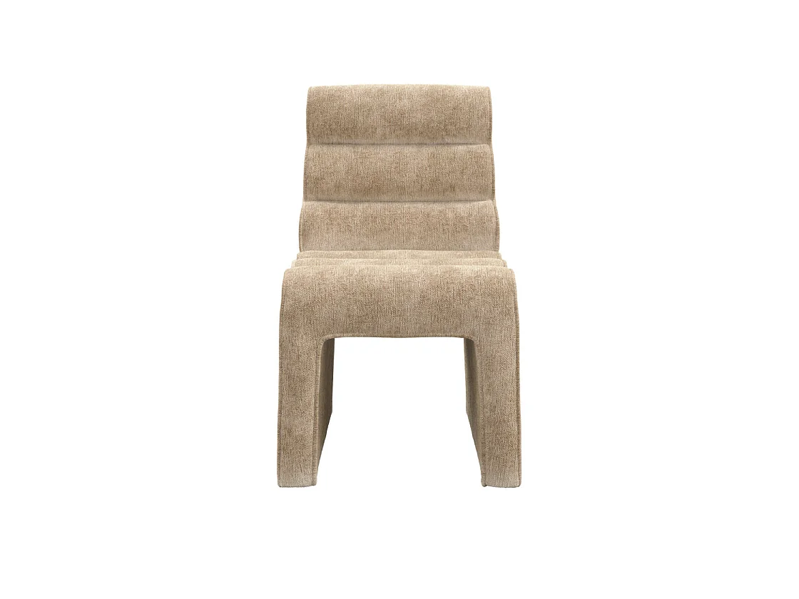 Midleton Retro Ribbed Honey Chenille Dining Chair Upholstered Sculptural Seat