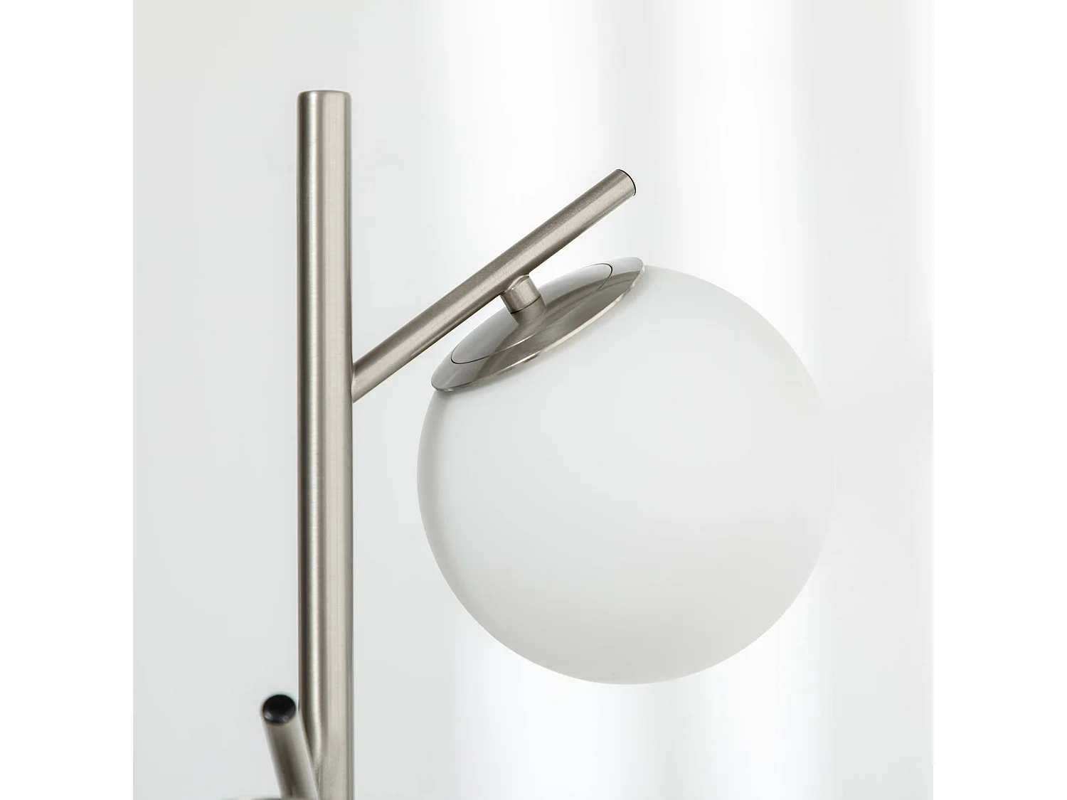 Moretta 3 Light Silver Tree Floor Lamp with Glass Globe Shades and Steel Base