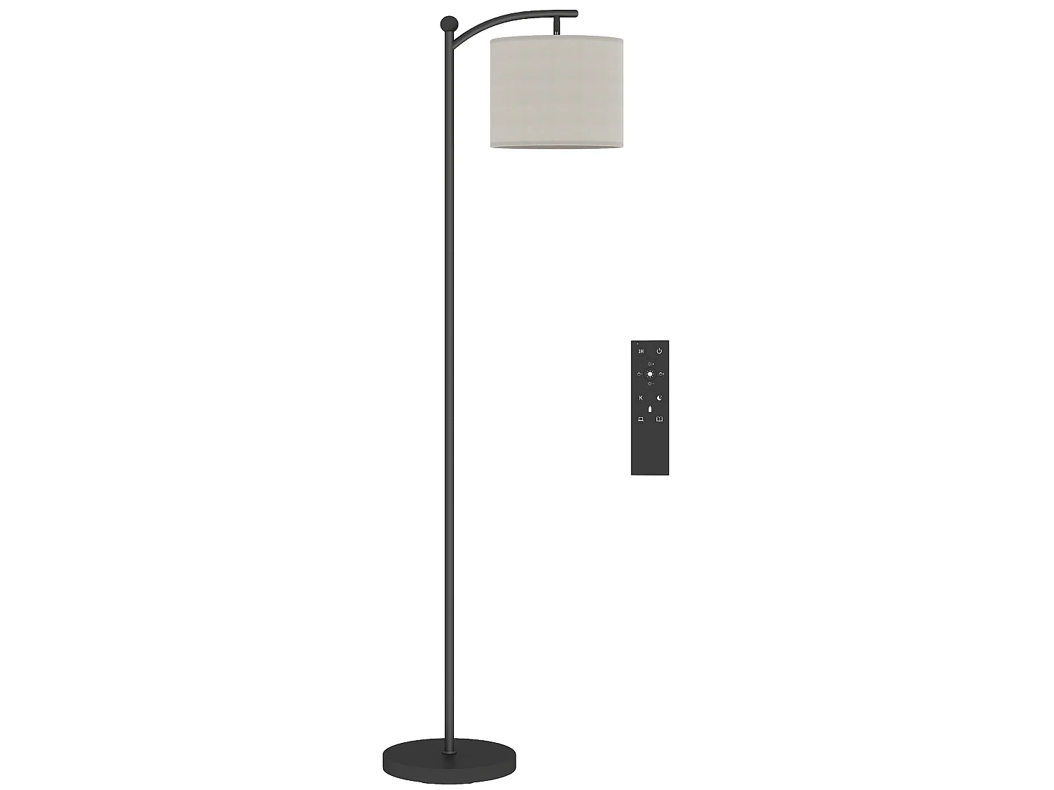 Mota Nelo Black Metal LED Floor Lamp With Remote 11 Step Brightness and Colour Control