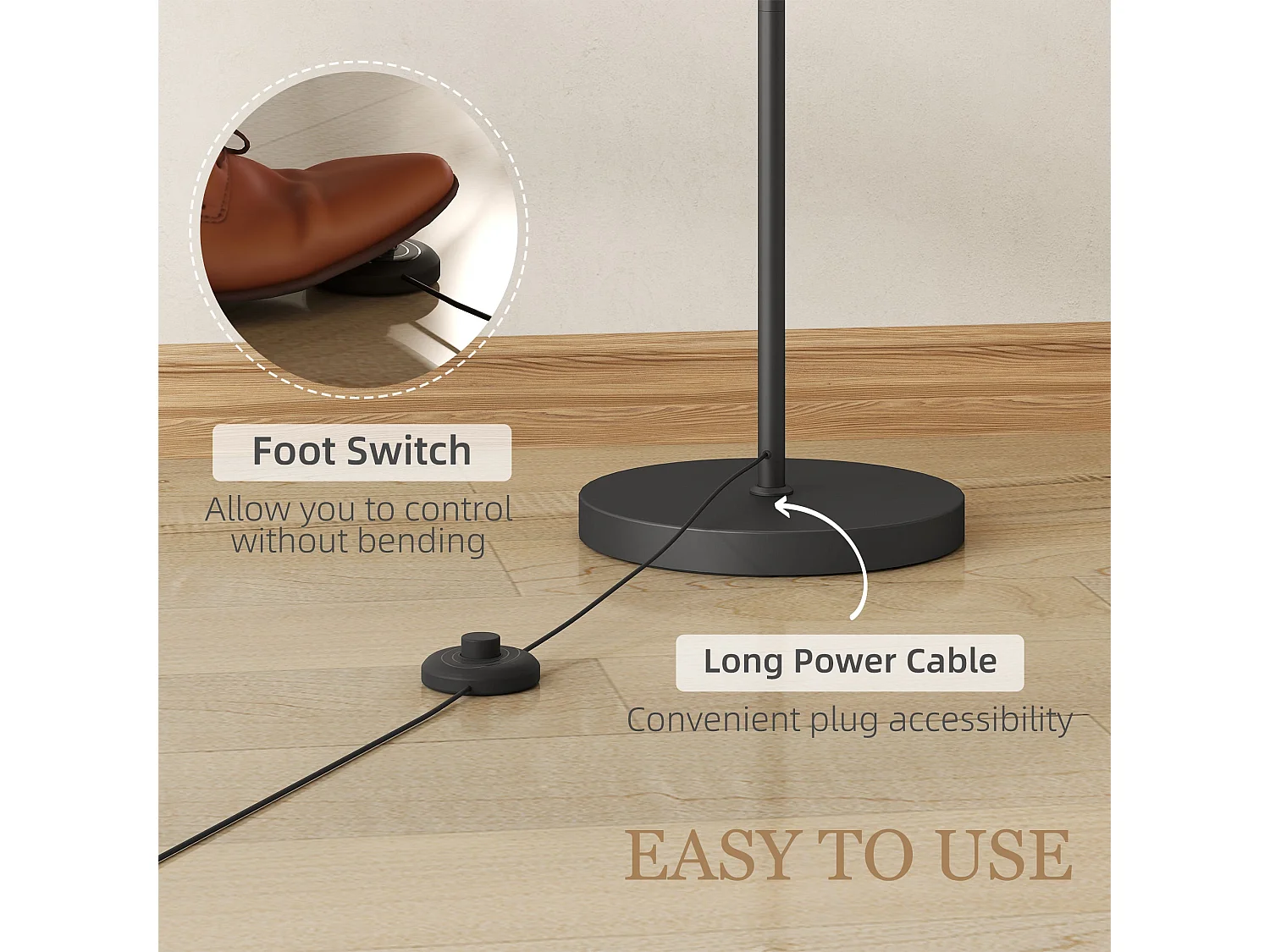 Mota Nelo Black Metal LED Floor Lamp With Remote 11 Step Brightness and Colour Control