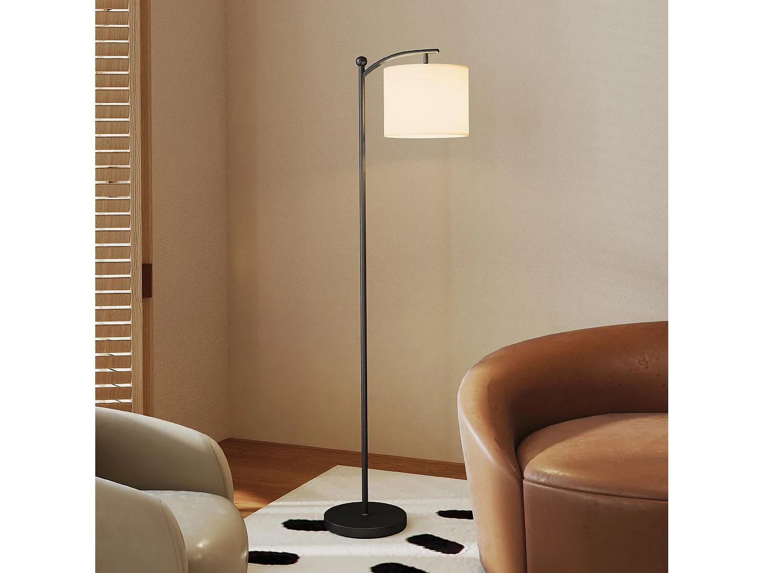 Mota Nelo Black Metal LED Floor Lamp With Remote 11 Step Brightness and Colour Control