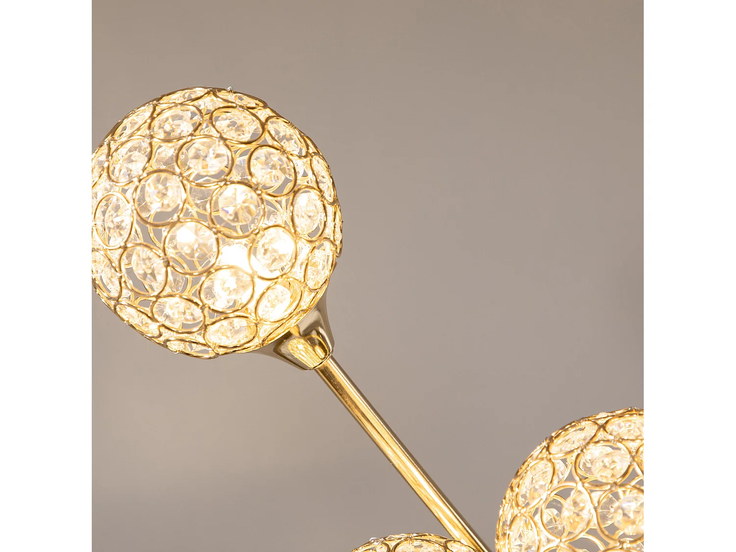 Rarodi Gold Tone Crystal 5 Light Upright Floor Lamp 156cm