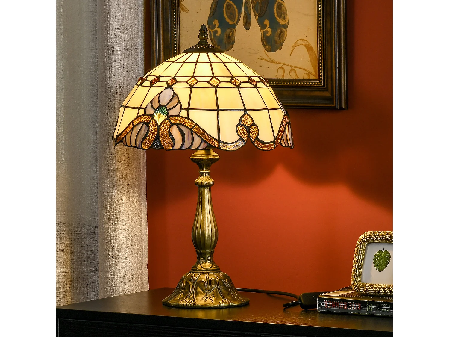 Noka Multi Colour Handcrafted Stained Glass Table Lamp