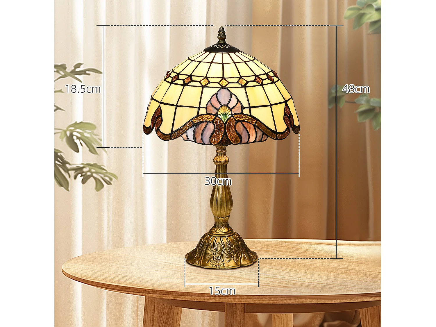 Noka Multi Colour Handcrafted Stained Glass Table Lamp