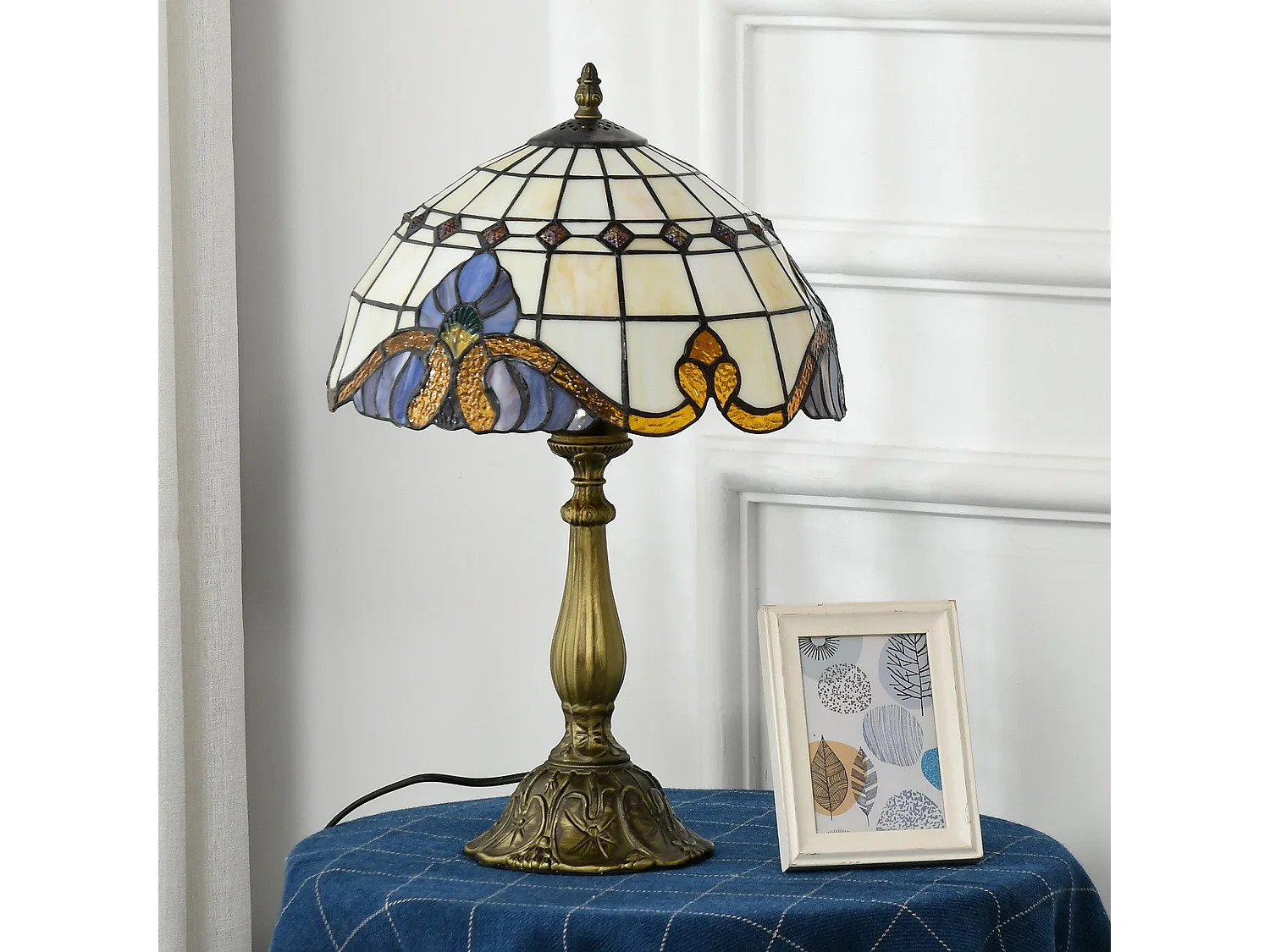 Noka Multi Colour Handcrafted Stained Glass Table Lamp