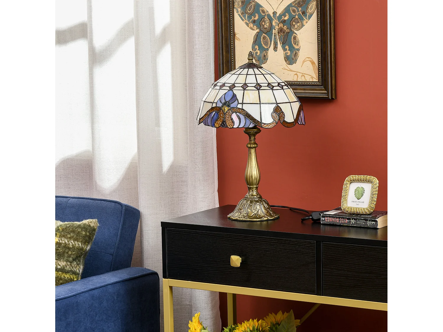 Noka Multi Colour Handcrafted Stained Glass Table Lamp