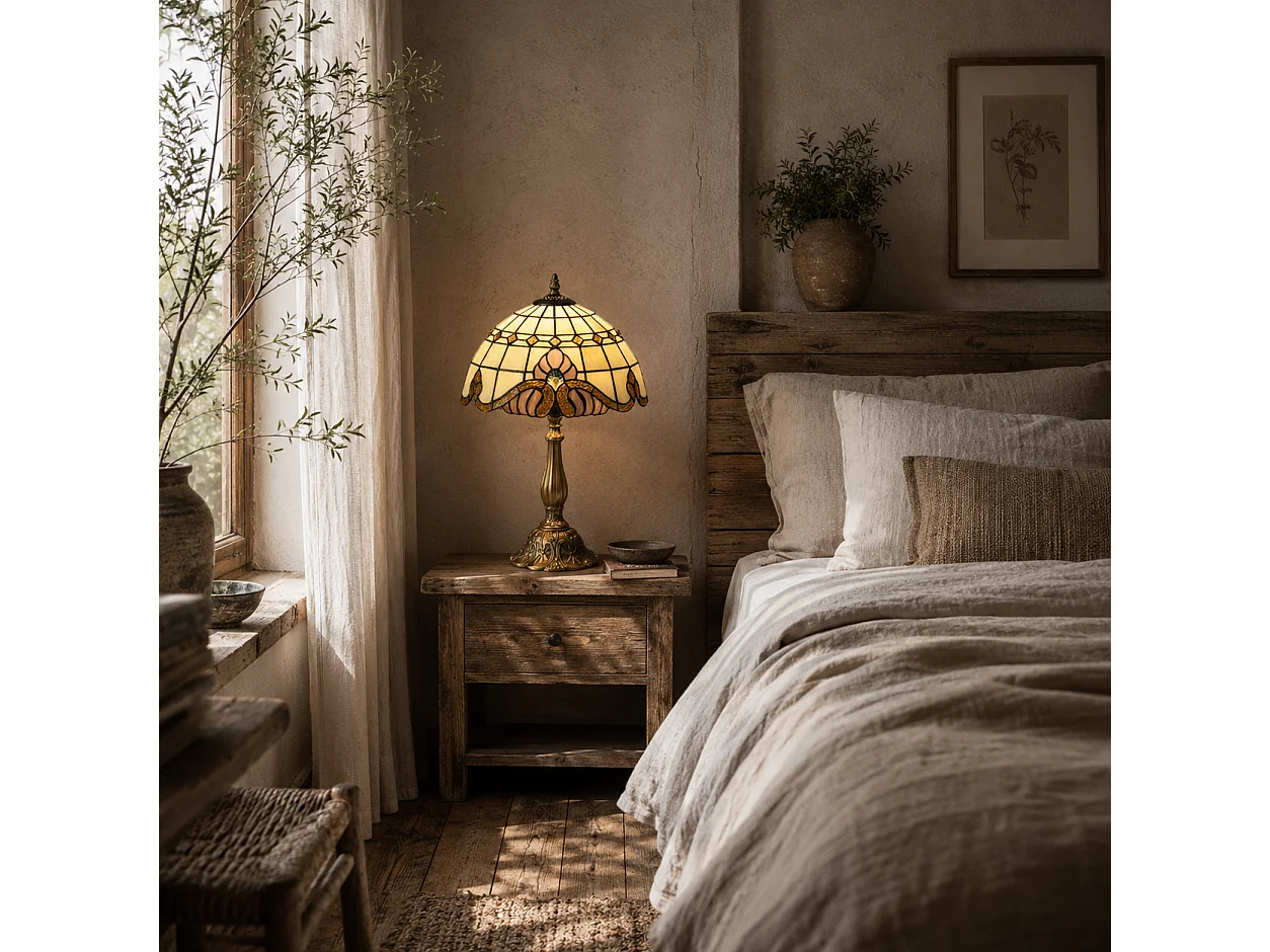 Noka Multi Colour Handcrafted Stained Glass Table Lamp
