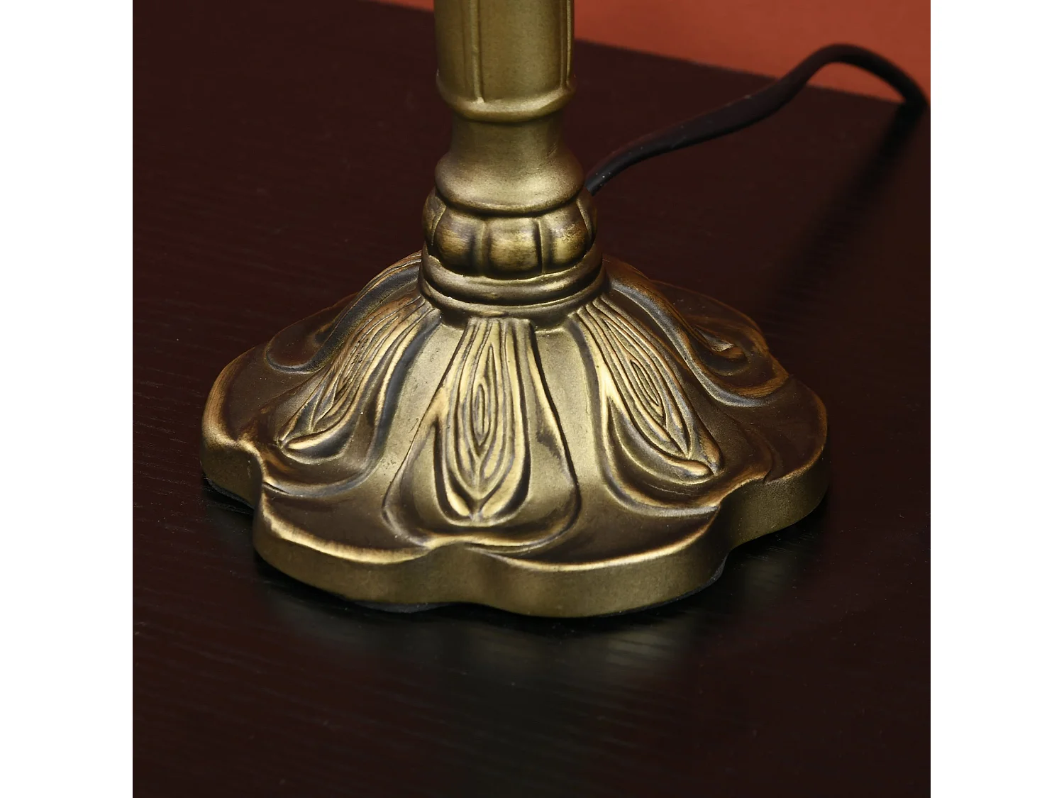 Lonema Art Deco Glass Table Lamp White and Blue 35cm