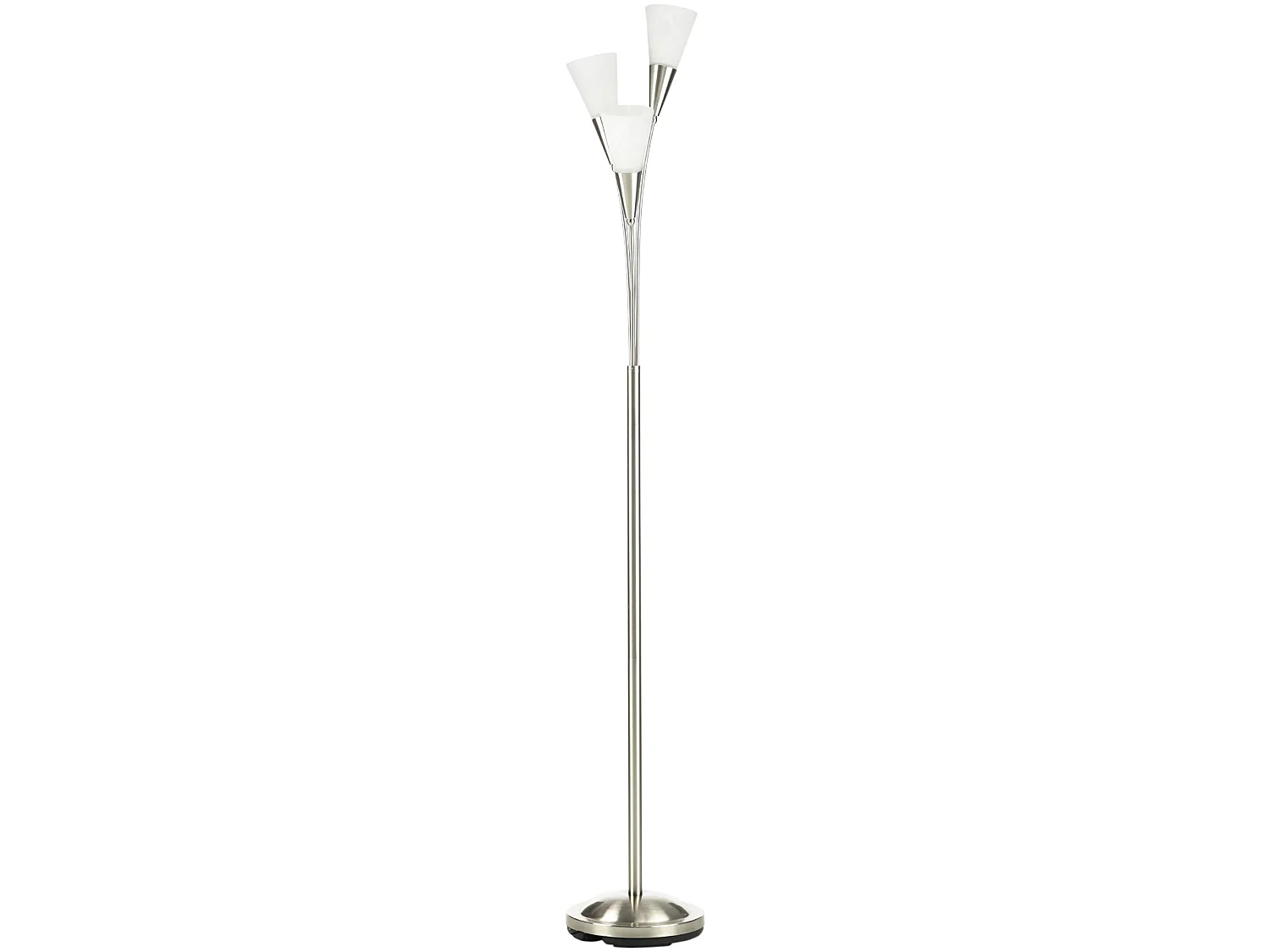 Karo 3 Light Floor Lamp Brushed Nickel and White 166cm