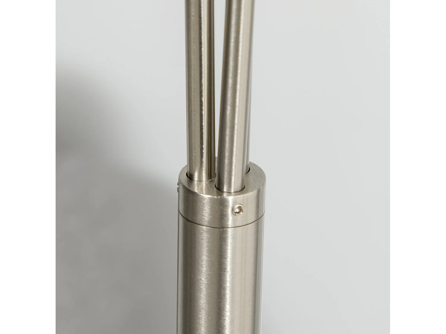 Karo 3 Light Floor Lamp Brushed Nickel and White 166cm
