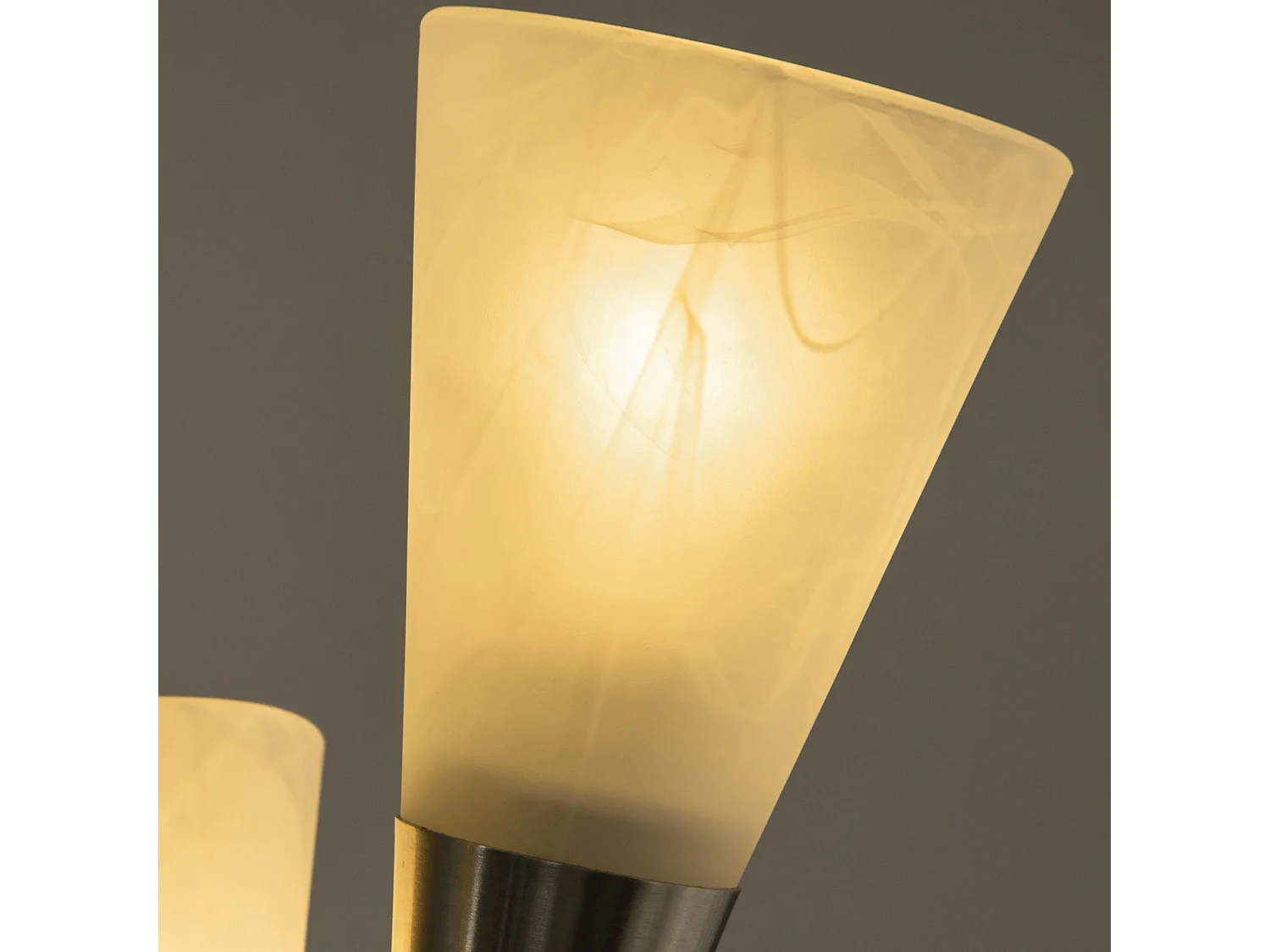 Karo 3 Light Floor Lamp Brushed Nickel and White 166cm
