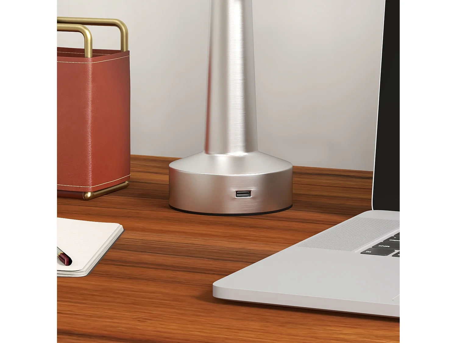 Dova Silver Cordless Touch LED Table Lamp Rechargeable Battery 3 Colour Modes