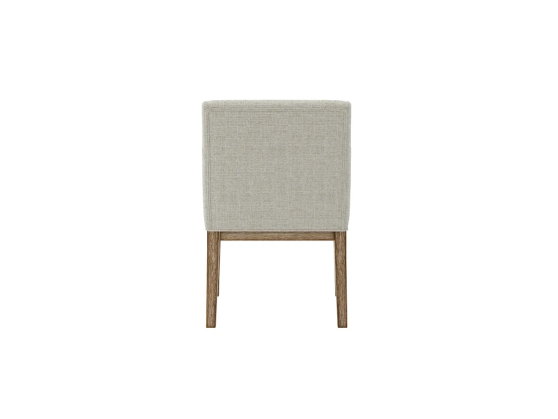 Athenry Linen Effect Upholstered Dining Chair with Natural Wood Frame and Arms