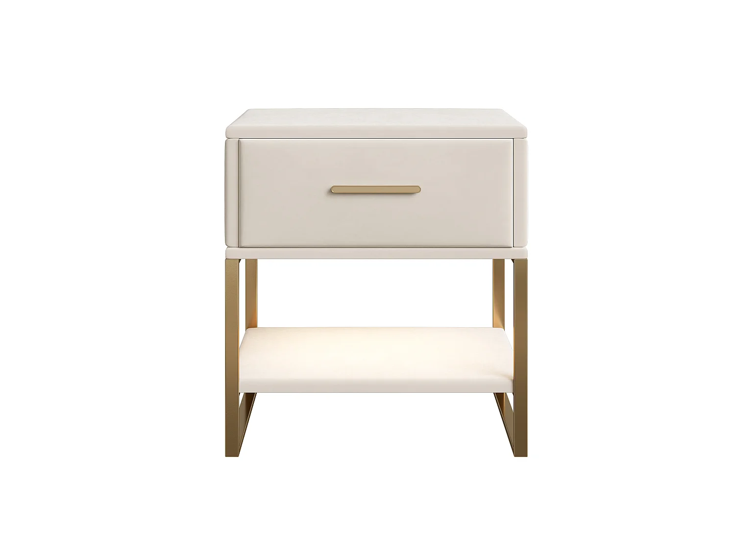 Ensemble de 2 Tables de Chevet, Table de Chevet rembourrée avec tiroir et Rangement, Convient pour Salon, Chambre, Bureau, 40x31x50 cm, Velours Beige