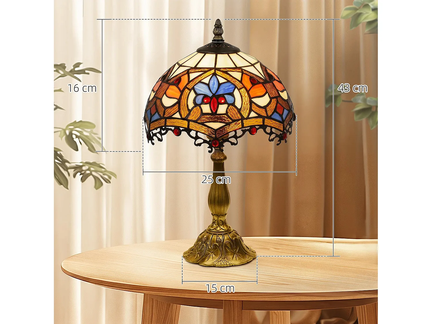 Capitti Multicoloured Stained Glass Table Lamp with Zinc Alloy Base