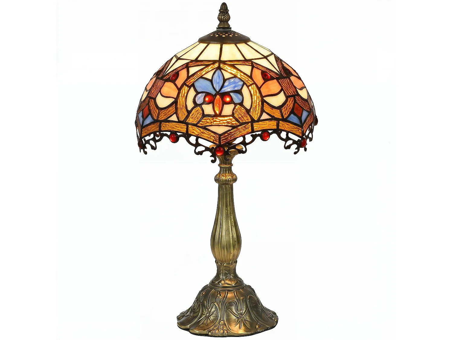 Capitti Multicoloured Stained Glass Table Lamp with Zinc Alloy Base