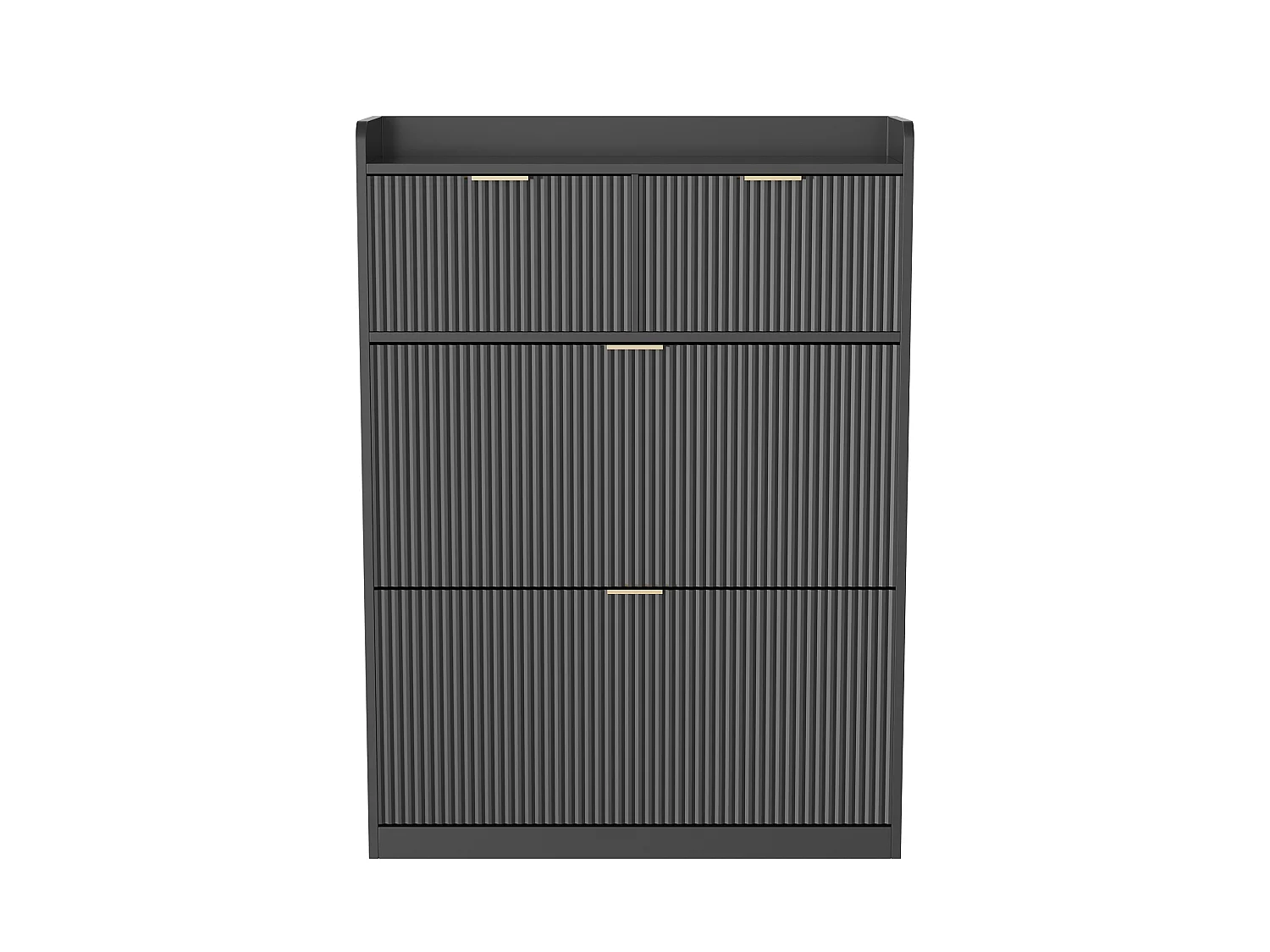 Meuble à Chaussures Slim pour Entrée, Armoire à Chaussures avec 2 Tiroirs Abattants, Organisateur de Chaussures Gain de Place, 80x24x110cm, Noir