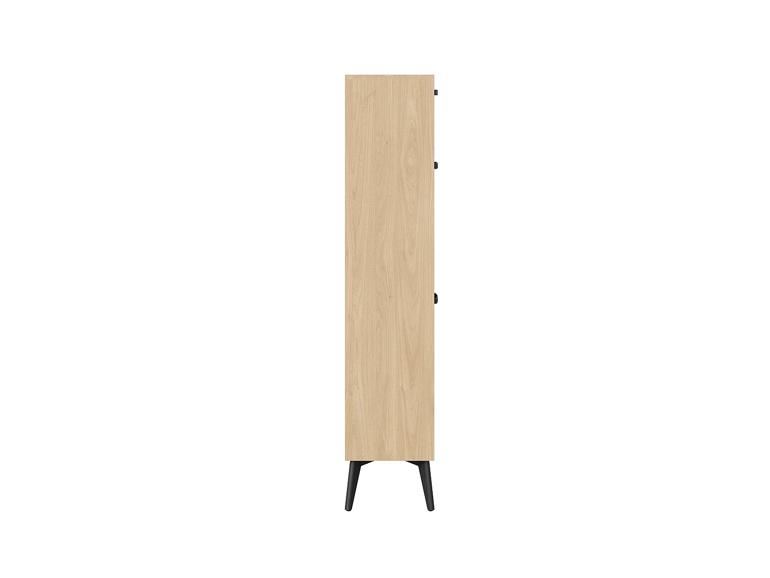 Meuble à Chaussures en Bois avec 3 Portes en Rotin, Armoire à Chaussures Slim pour Entrée et Couloir, Chaussures avec Étagères Réglables, 80x24x114cm