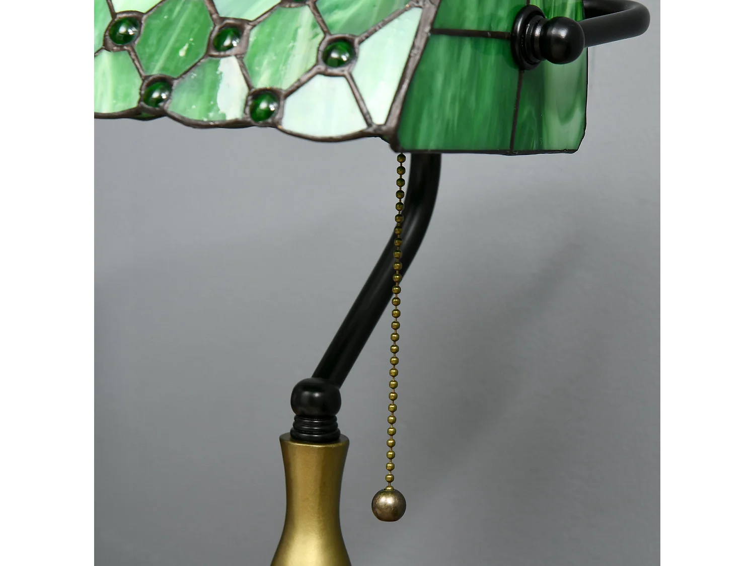 Nofilu Vintage Green Stained Glass Table Lamp 38cm E27