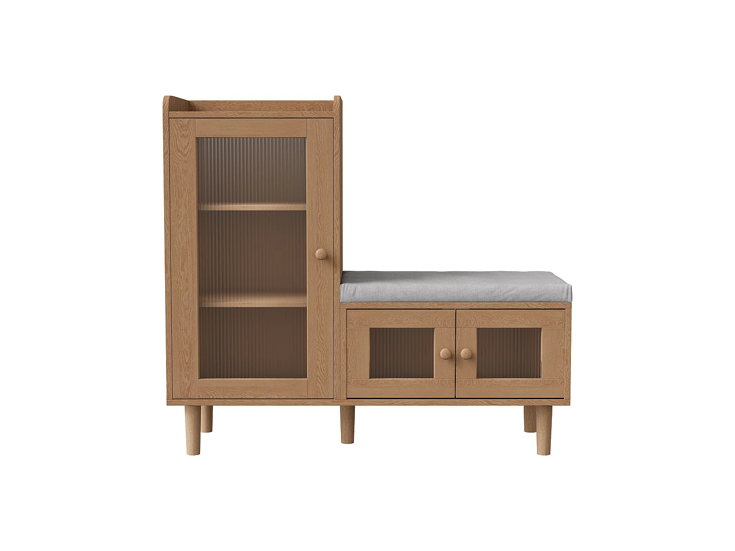 Banc à Chaussures avec Tabouret et Étageres réglables, Armoire à Chaussures avec Assise, Meuble à Chaussures en Porte, pour Entrée, 100x35x90cm, Brun
