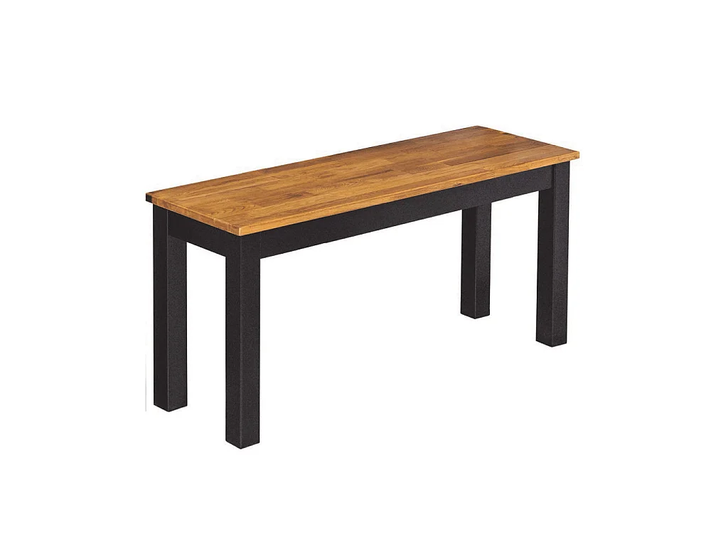 Dundalk Oak Bench 100cm Natural Oiled Seat Black Painted Frame