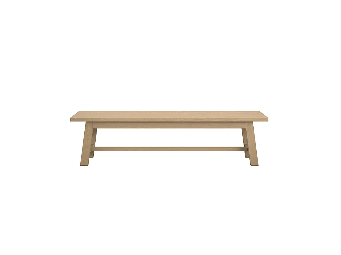 Arklow Latte Wooden Bench 180cm Rectangular Backless Seat