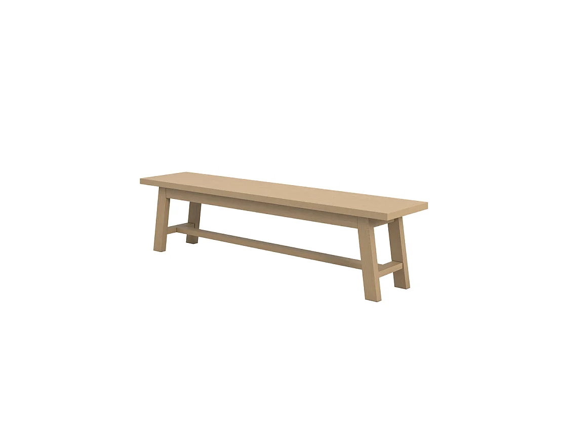 Arklow Latte Wooden Bench 180cm Rectangular Backless Seat