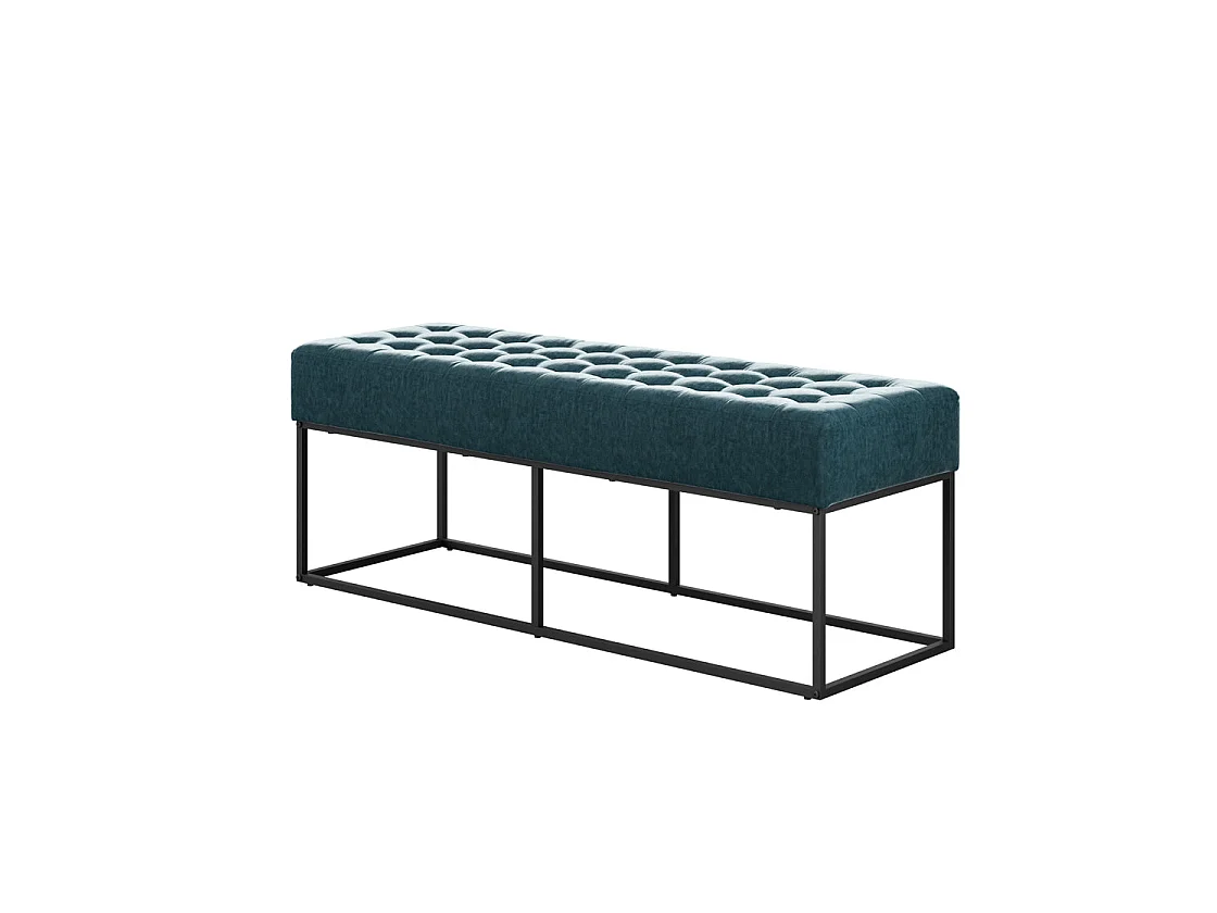Cavan Deep Blue Upholstered Diamond Bench