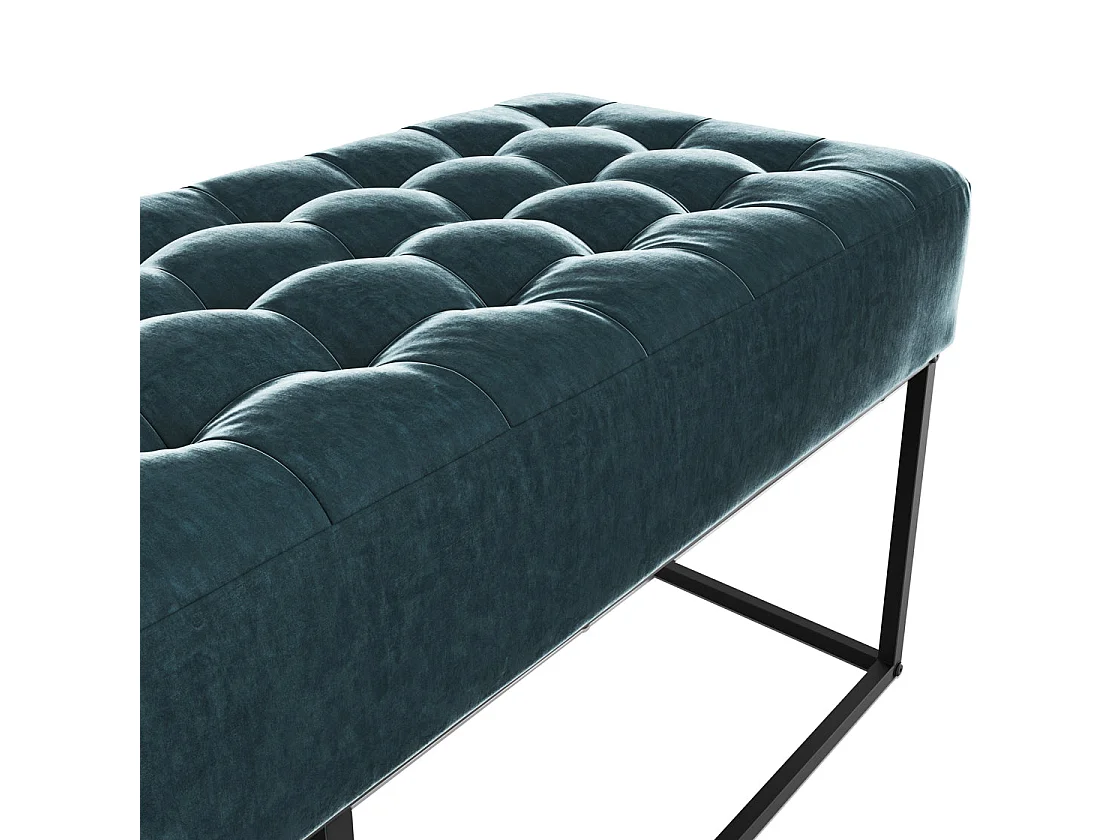 Cavan Deep Blue Upholstered Diamond Bench