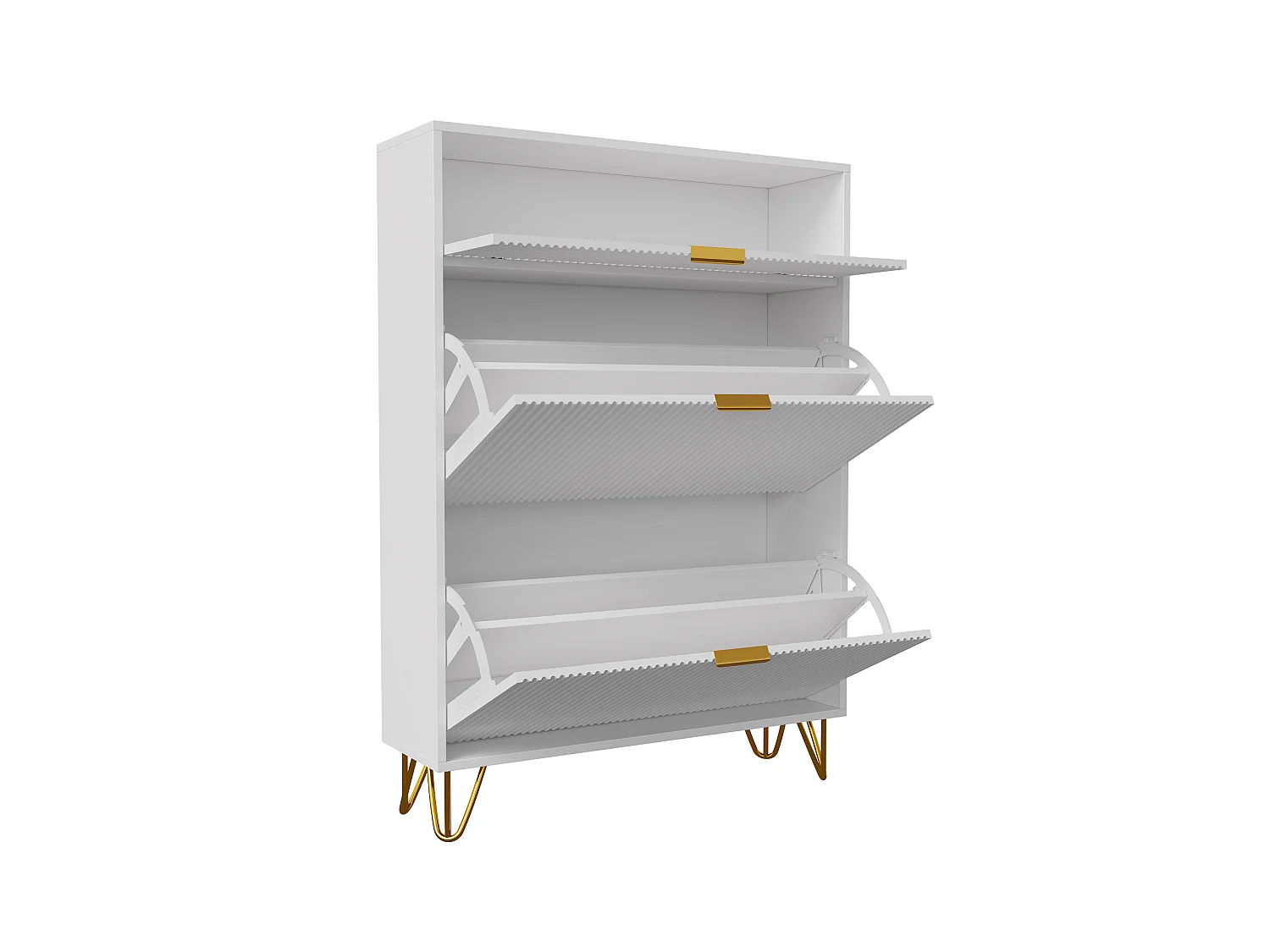 Meuble à Chaussures Slim 80x24x118.5cm, Armoire à Chaussures Blanche avec 3 Tiroirs Rabattables, Rangement Chaussures Moderne pour Entrée et Couloir