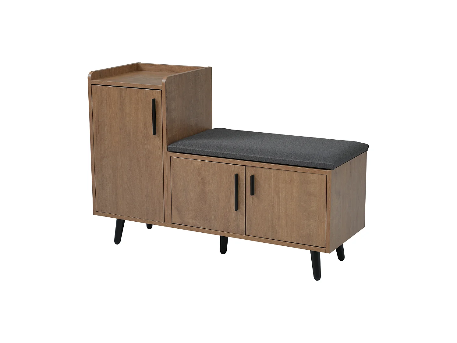 Shoe cabinet - with a bench and 3 doors - Natural