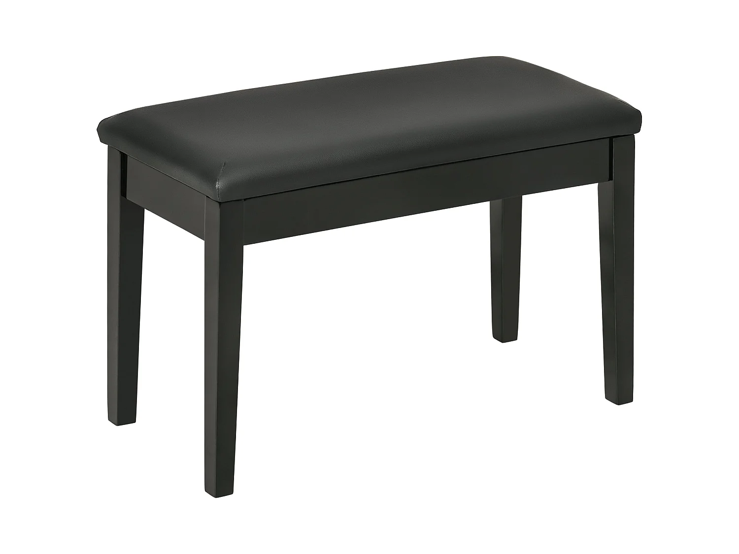 Ziyo Faux Leather Piano Bench with Padded Seat and Storage Compartment Black