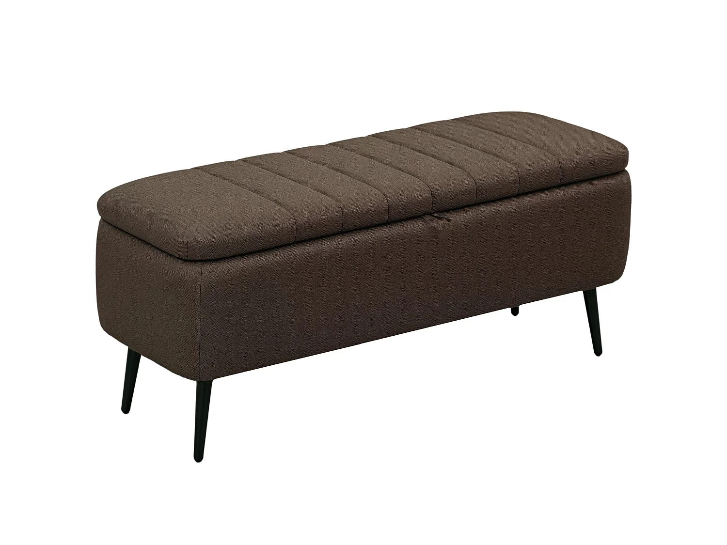 Mahano Linen Look Dark Brown Rectangular Storage Ottoman