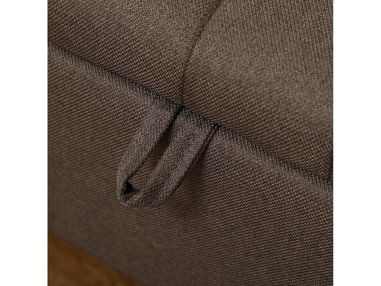 Mahano Linen Look Dark Brown Rectangular Storage Ottoman